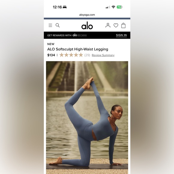 NWT ALO Softsculpt High-Waist Legging Color: Bluestone $135 Retail! - Picture 6 of 8